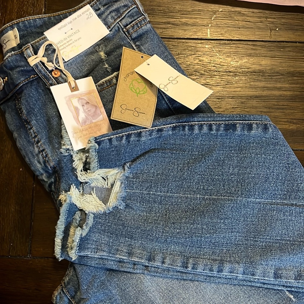 Jessica Simpson Skinny Blue Distressed Denim size 28 and 29